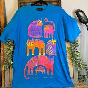 NWT Vintage Laurel Burch Fantastic Felines Art T-Shirt Size OSFA - Laurel Burch